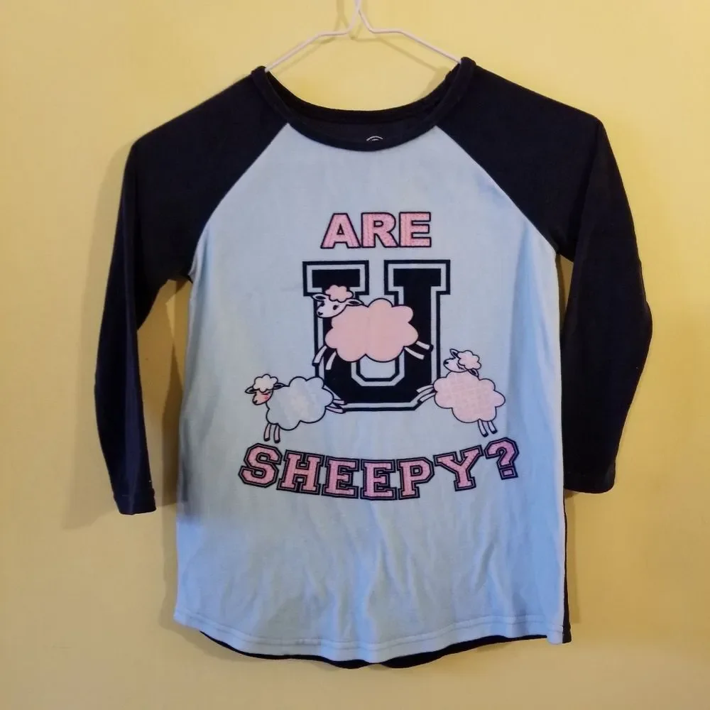 Little Girls‎ Are U Sheepy? Graphic Nightgown Soft Velour Sheep Lamb Size 4/5